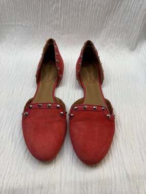 Corso Como Regal Studded Coral Suede D'Orsay Flats Size 7
